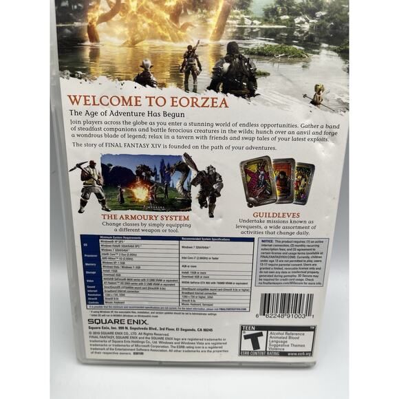 Final Fantasy XIV Online (PC, 2010) Nice Disc! Great Condition, With Map - Picture 4 of 8